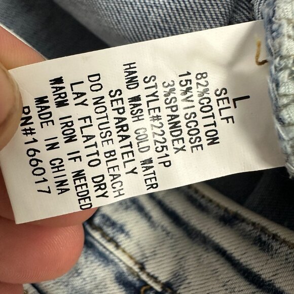 Blue B High-Waisted Light Wash Fringe Embellished Jeans With Raw Hem Size L - Picture 8 of 8